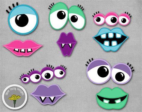 Girly Monster Photo Props Printable Instant Download Etsy France