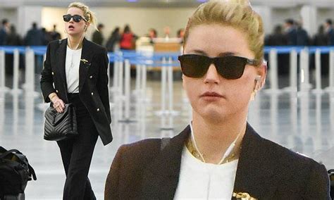 Amber Heard Looks Ready For Business In A Black Suit In Ny Black