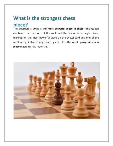 What Is The Strongest Chess Piece By Royalchessmall01 Issuu