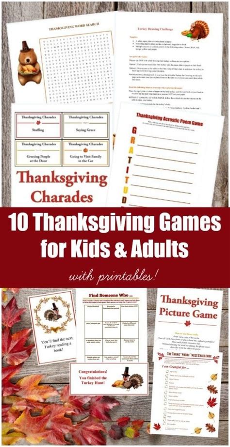 15 fun thanksgiving games that provide instant family bonding. 10 Printable Thanksgiving Games for Kids & Adults | 1000 ...