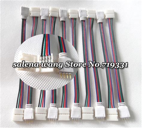 10 Pcs 4pin Rgb Connector Wire Cable For 3528 5050 Smd Led Strip Male And Female In Connectors