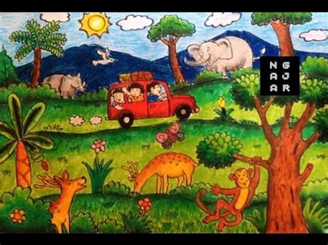 Sketsa Gambar Hewan Dan Tumbuhan Berwarna - Contoh Sketsa Gambar