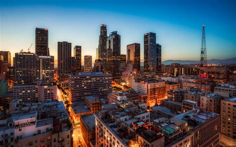 Desktop Hintergrundbilder Los Angeles Usa Nacht Wolkenkratzer Haus