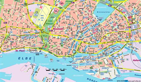 Die karte wurde klimaneutral auf naturpapier gedruckt. Karte von Hamburg Zentrum (Stadt in Deutschland) | Welt ...