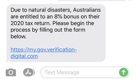 Sms Scam Targeting Natural Disaster Victims Promises 8 Bonus On Tax Returns Australian