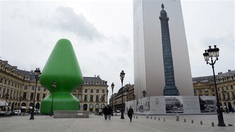 giant sex toy or christmas tree paris baffled and outraged video — rt world news