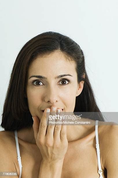 Shocked Woman Hand Over Mouth Photos And Premium High Res Pictures