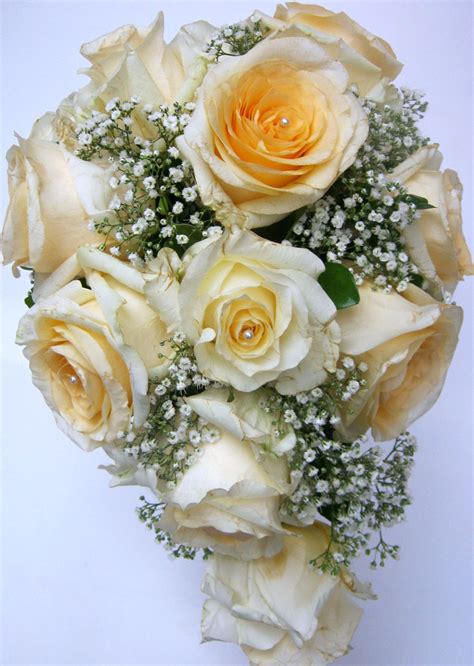 Cream Rose Cascade Bouquet