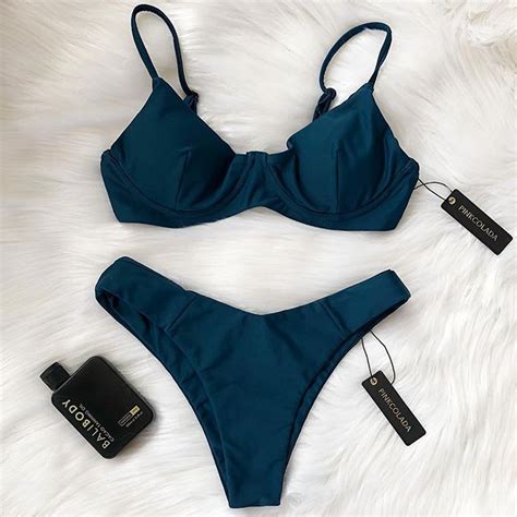 Dark Blue Teal Bikini From Luxury Australian Swimwear