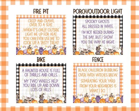 Outdoor Halloween Treasure Hunt Clues Halloween Scavenger Etsy