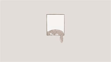 Minimalist Cat Window Sleeping 4k Wallpaperhd Artist Wallpapers4k