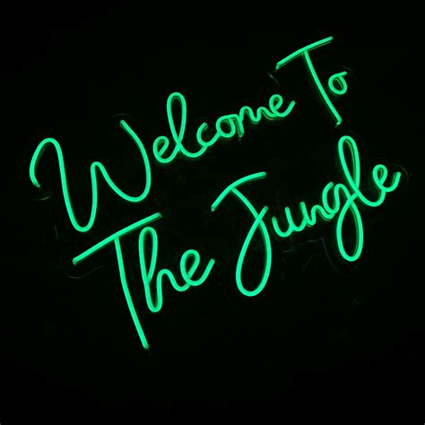 Welcome To The Jungle Neon Sign Custom Neon Light Led Sign Etsy