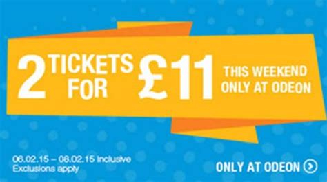 Two Odeon Cinema Tickets For £11 This Weekend Only