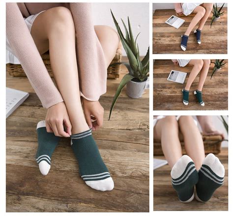 15 Pcs Korean Women Girl Socks Fruit White Ankle Socks Cute Stripe Cotton Fashion Simple Soft