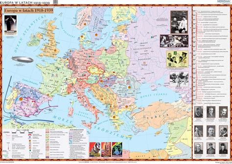 Europy W Latach 1918 1939 Mapa Fototapeta