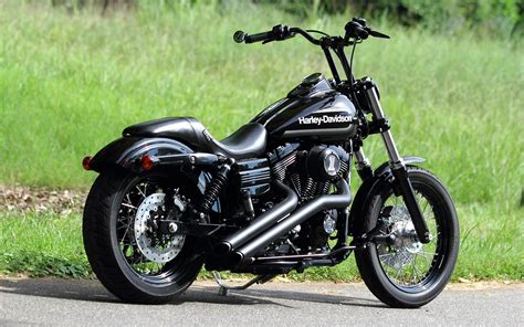 Wallpaper Harley Davidson Chopper Black Motorcycle 2560x1600 Hd Picture