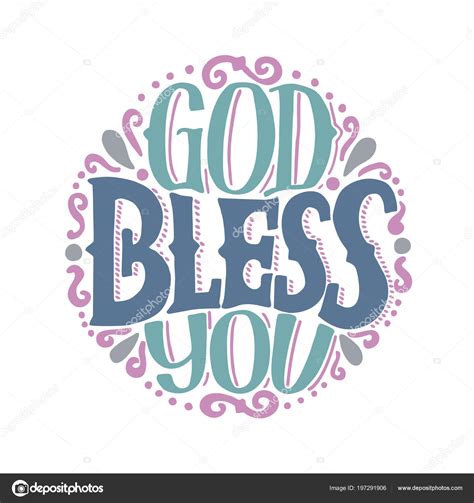 Hand Lettering God Bless You Made Biblical Background Christian Poster