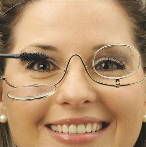 Women Adjustable Flip Down 3x Magnifying Dual 2 Lens Makeup Glasses