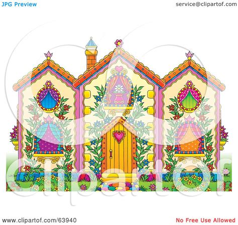 Royalty Free Rf Clipart Illustration Of A Pretty Whimsical House With