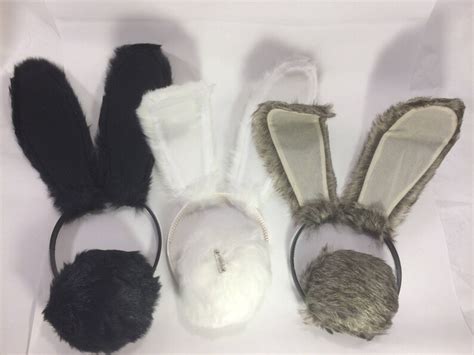 Bunny Rabbit Ears And Tail Set Posable Cosplay Hare Ear Headband Etsy