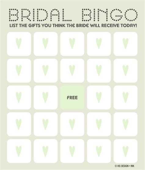 Print Off These Free Bingo Cards For An Easy Bridal Shower Game Free