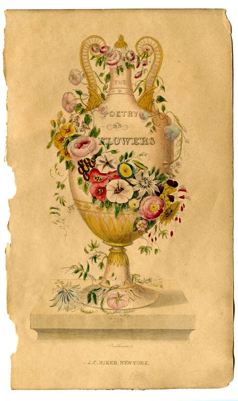 Victorian Clip Art Poetry Of Flowers Urn The Graphics Fairy