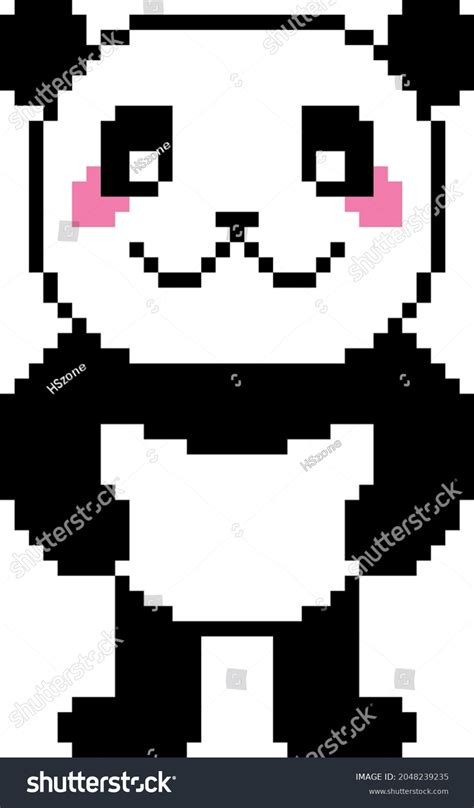Cute Panda Pixel Art Vector Illustration Stock Vector Royalty Free