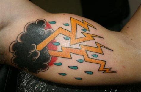 Coloured Lightning And Cloud Tattoo Tattoomagz › Tattoo Designs