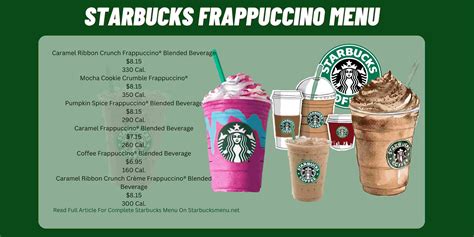 Starbucks Frappuccino Menu Prices Updated 2023 Starbucks Menu Us