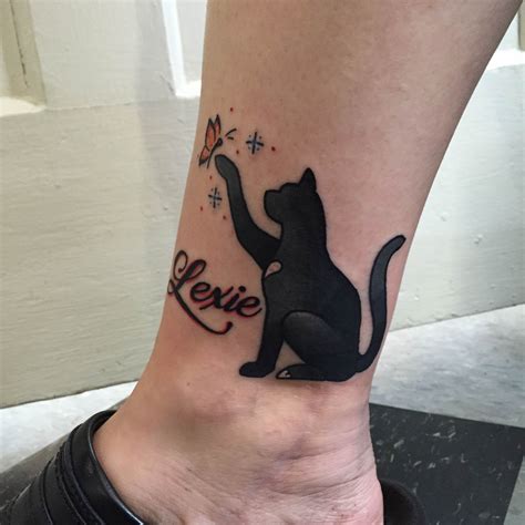 Memorial Tattoo For My Cat Lexie Rip My Munchkin Black Cat Tattoos
