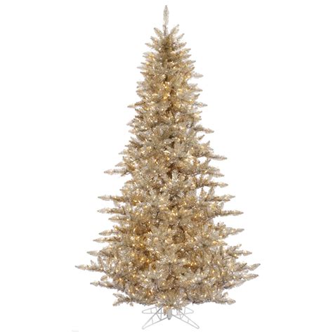 3 Ft Gorgeous Champagne Gold Fir Tree ~clear Lights ~full Prelit