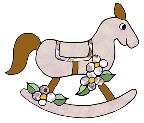 Artbyjean Paper Crafts Rocking Horse Clip Art From Set A05 Purple