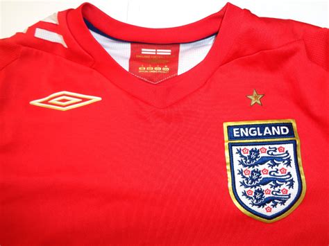 2006 2008 England Away Football Shirt S Small Red Umbro Vintage