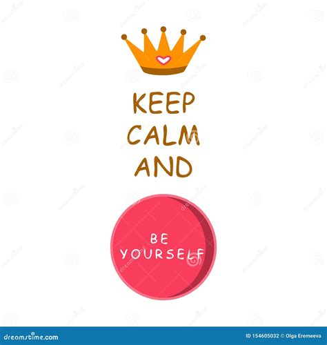Keep Calm And Be Yourself Stock Illustration Illustration Of Cartoon