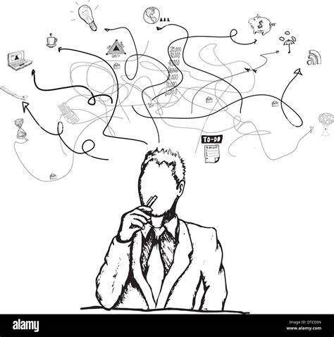 Thinking Businessman Illustration Stock Photo Alamy