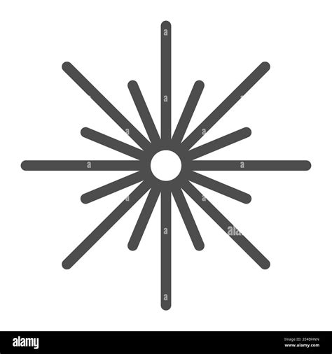 Christmas Star Line Icon Sixteen Pointed Star Vector Illustration