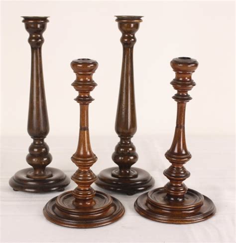 English Antique Mahogany Candlesticks Two Pair At 1stdibs