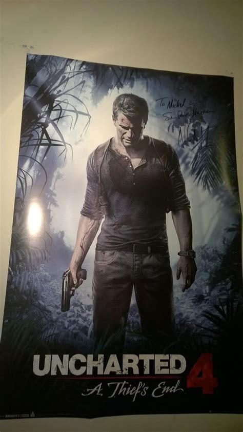Nolan North Signed My Uncharted 4 Poster Rgaming