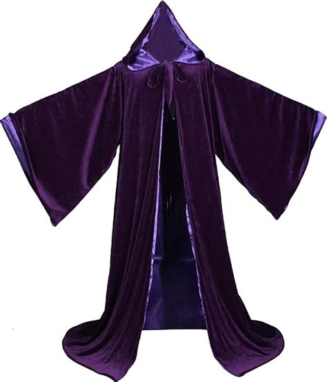 Luckymjmy Velvet Wizard Robe With Satin Lined Hood And