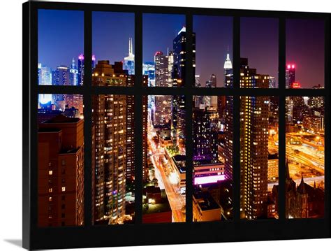 Beautiful View From A Window In Manhattan Wall Art Canvas Prints