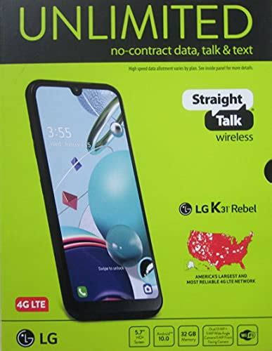 Straight Talk Lg K31 Rebel 32gb Black Prepaid Smartphone Pricepulse