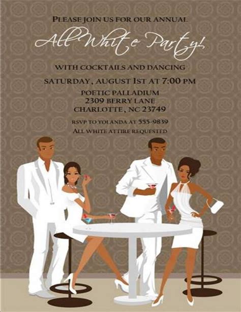 Consumer Testimony African American Invitations White Party White Party Theme All White Party