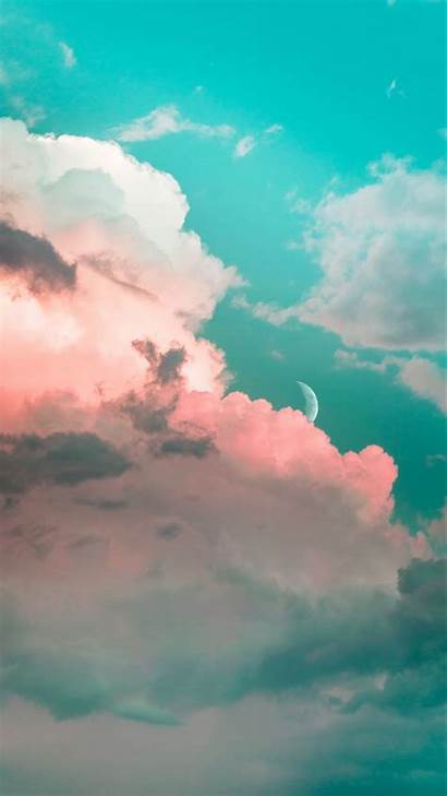 Clouds Aesthetic Sky Moon Porous Wallpapers Cloud