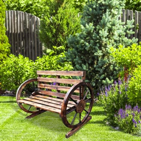 Backyard Expressions Wagon Wheel Wooden Garden Bench 1 Each Frys