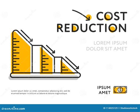 Simple Graph With Cost Reduction Chart Stock Vector Illustration Of
