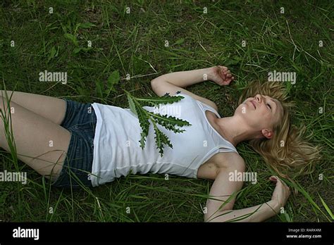 Woman Lying On Back Hi Res Stock Photography And Images Alamy