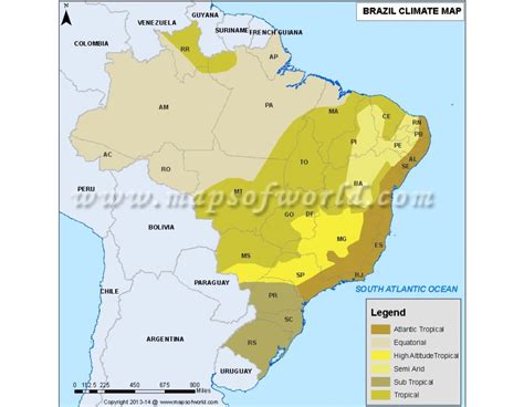 Buy Printed Brazil Climate Map