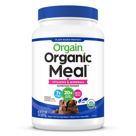 Orgain Organic Meal Powder Creamy Chocolate Fudge 20g Protein 201