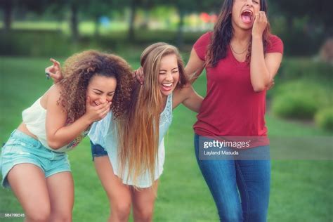 Teen Girlfriends Laughing High Res Stock Photo Getty Images