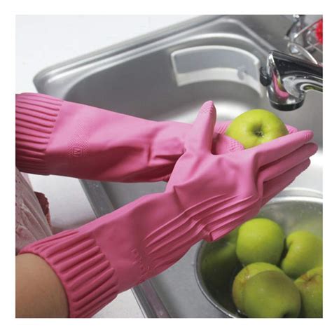 Mommyson Kitchen Rubber Cleaning Gloves With Lining Household